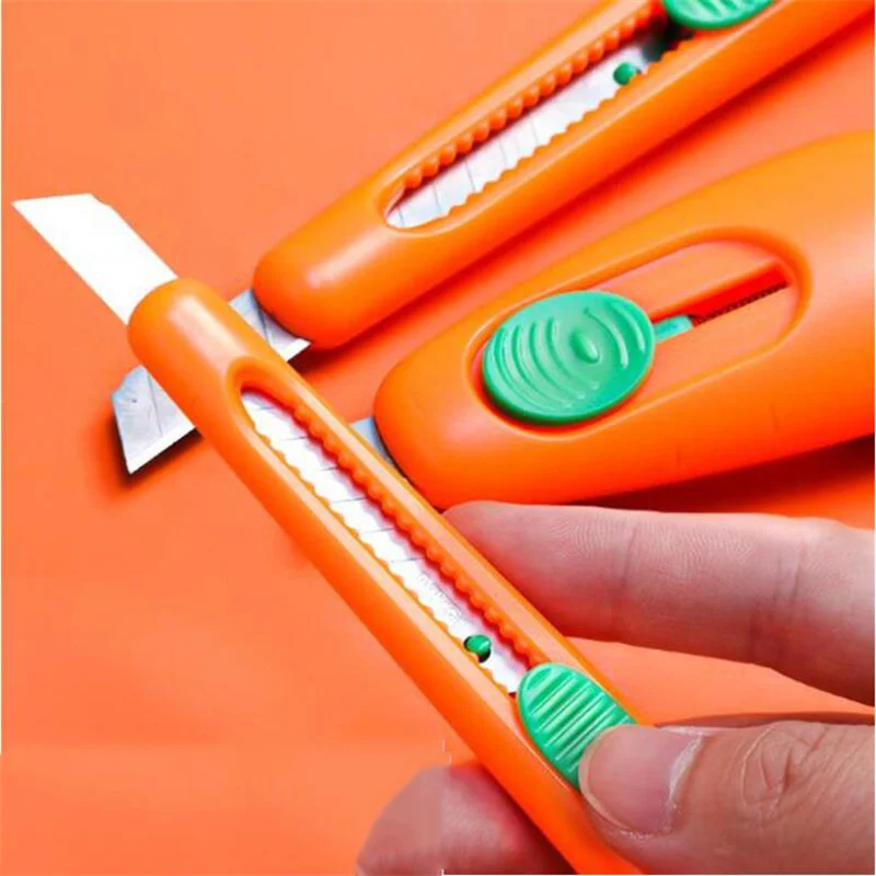 20 pcs/lot Creative Carrot Fruit Utility Knife Cute Paper Cutter Cutting Paper Razor Blade Office School Supply Stationery Gift