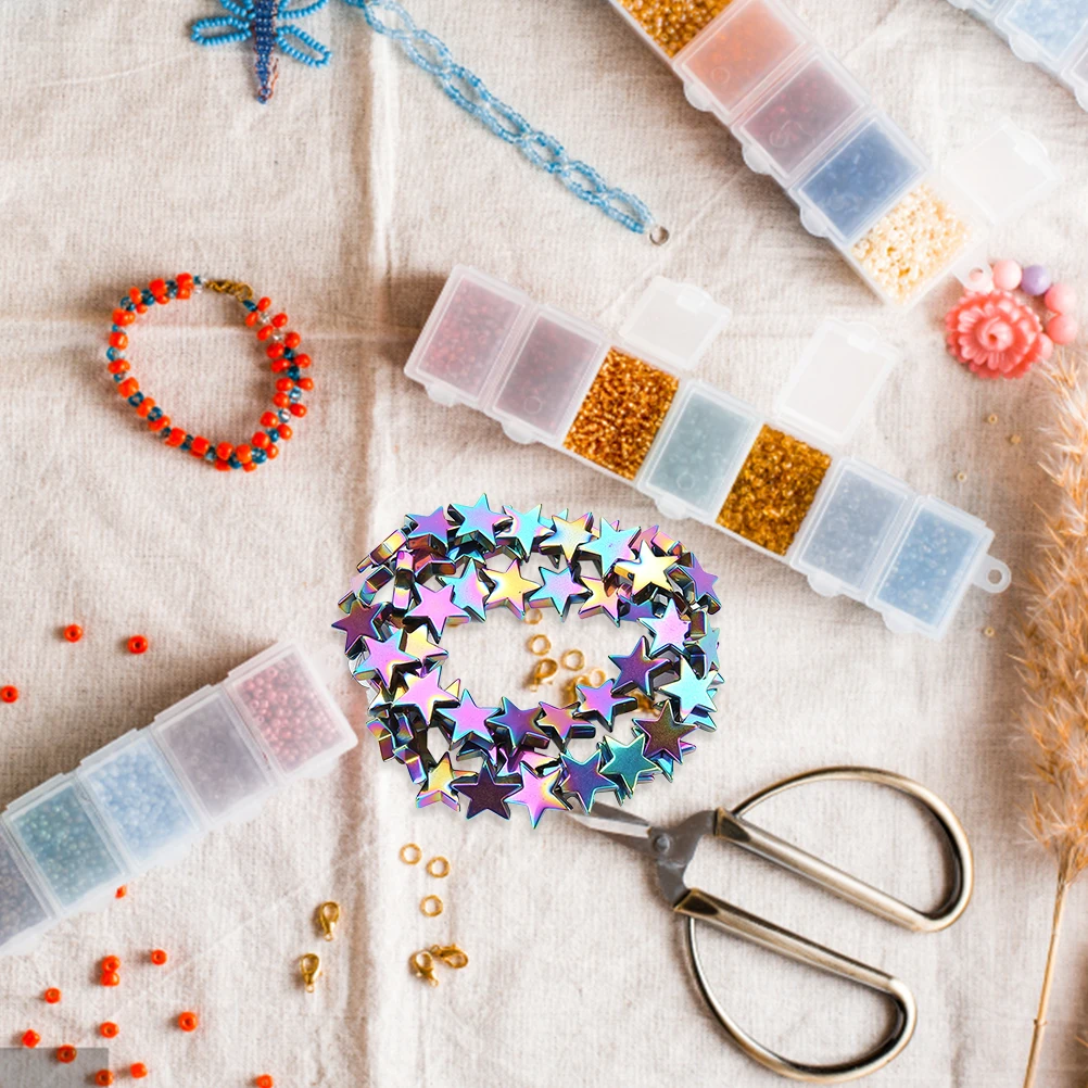

1Set DIY Jewelry Accessories Loose Beads Colorful 6mm 62 Grains Creative Five-Pointed Star Design for Jewelry Making