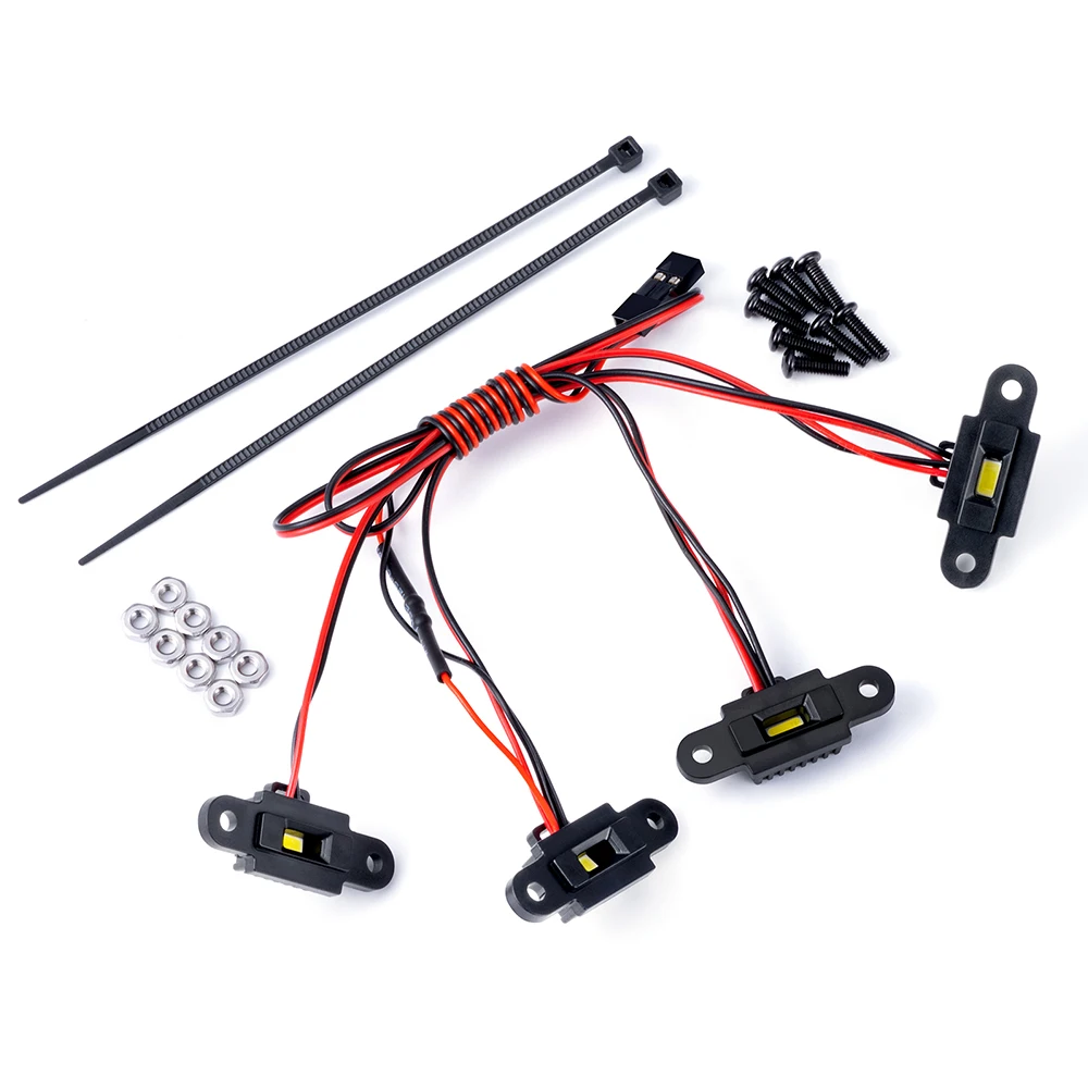 YEAHRUN Wheel Eyebrow Light LEDs for Axial 1:10 SCX10-III RC Crawler Car Upgrade Parts