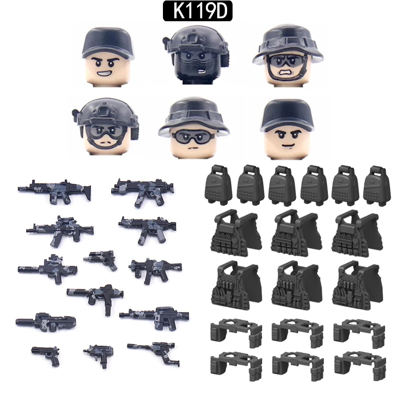Modern Camouflage forze speciali Building Blocks Army Soldier Figures Ghost Commando arma militare gilet mattoni giocattoli per bambini regalo