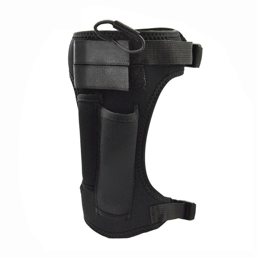 Diving Leg Sheath with Adjustable Strap and Dual Pockets for Underwater Tools like Knives Scissors and Sharpening Rods