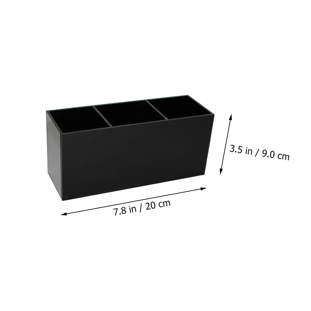 Schwarz Acryl Stift Halter Pinsel Box Desktop-Organizer Bleistift Halter Make-Up Pinsel Lagerung Container Multi-Grid Schreibwaren