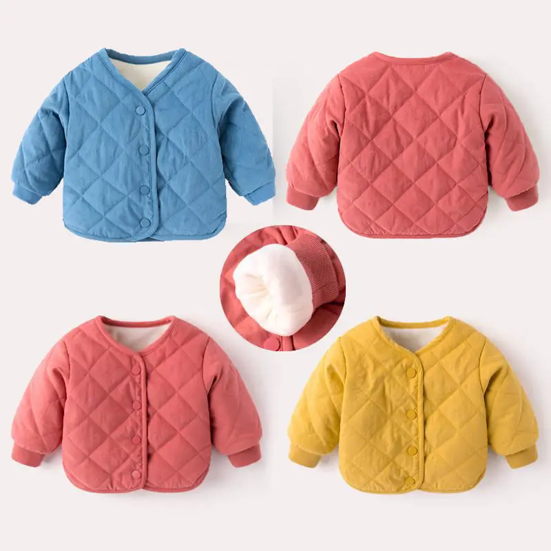 flocking cotton-padded clothes boy baby coat thickening cotton-padded jacket of the girls baby winter clothes the  2023 children