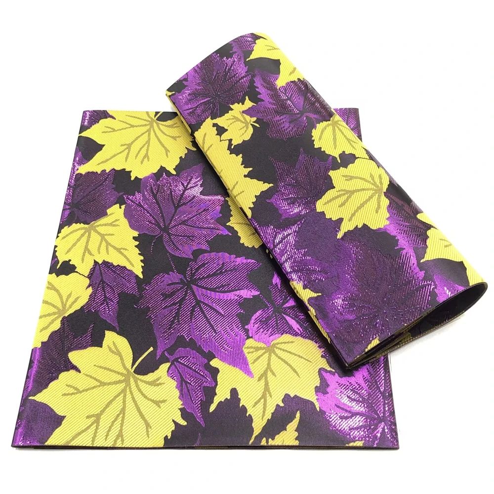 

Африканский головной убор Sego с золотыми кленовыми листьями, нигерийский головной убор геле для свадебной вечеринки, 2 шт./пакет