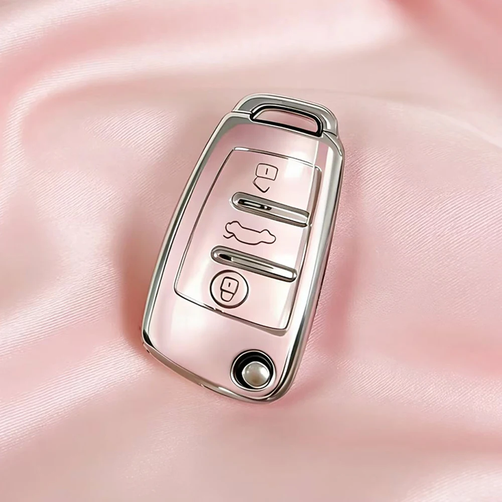 

TPU Car Key Caps Case Cover Fob For Audi A4 B7 A6 C5 C6 A1 A3 8P TT Q3 Q2 Q7 TTS R8 S3 S6 RS3 RS6 Accessories Keychain