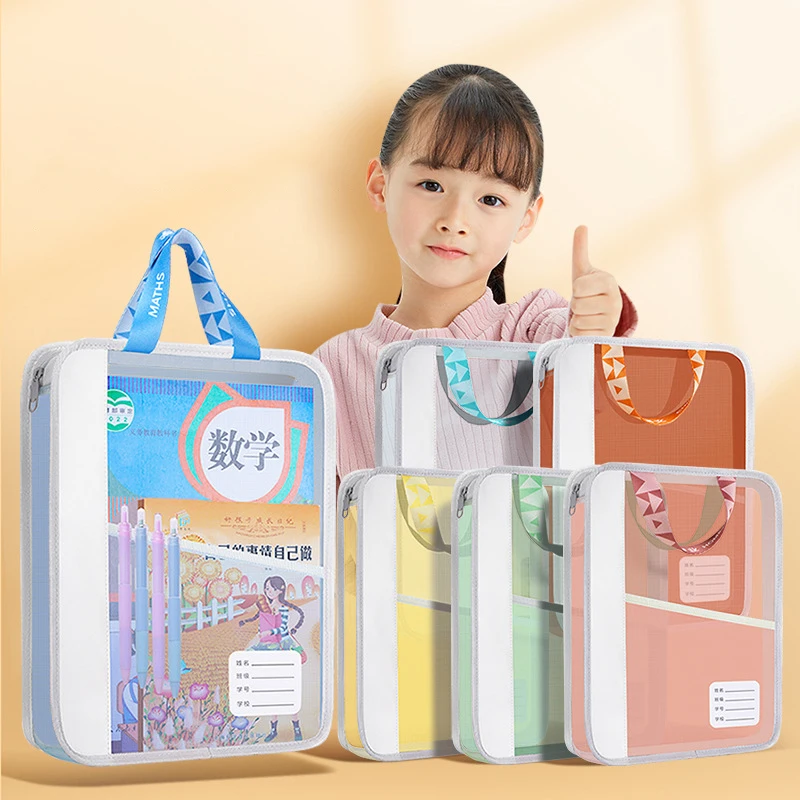 

Transparent Stationery Storage Folder Hot Thicken Mesh Zipper File Packing A4 Size School Office Supplies Travel Storage Bags