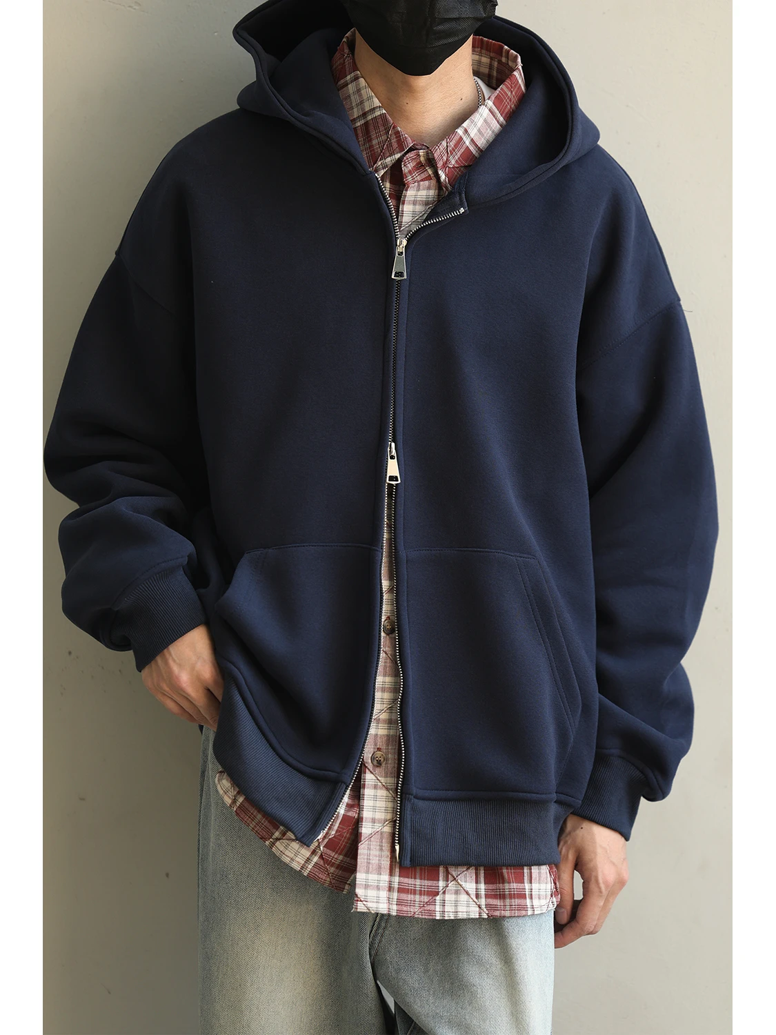 

Кардиган-толстовка на молнии с капюшоном LH Store, весенне-осенний, утепленный, в японском стиле, модный, цветной, без застежки, аналог куртки