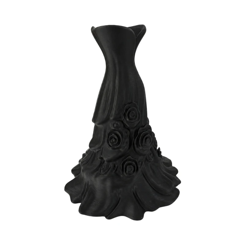 92MF 3D Printing Bridal Dress Vases with Floral Relief for Dried Flower Table Decors