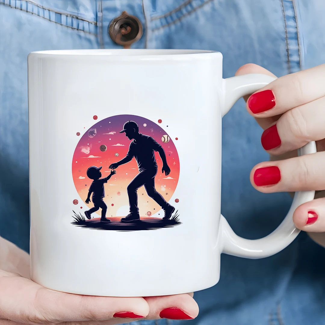 

11oz Mug ParentChild Interactive Illustration Cup Childrens Family Christmas Gift Cup DoubleWall Office Cup for Hot Cold Drink