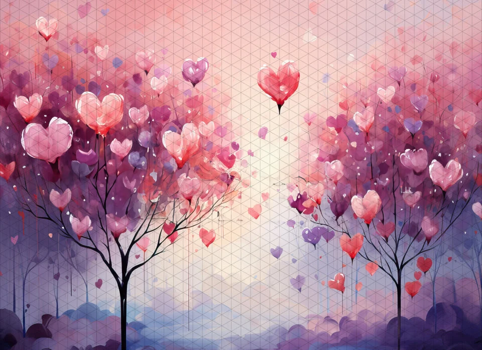 Johnson Valentines Day Hearts tree backdrops High quality computer print party supplies Photography Studio Backgrounds