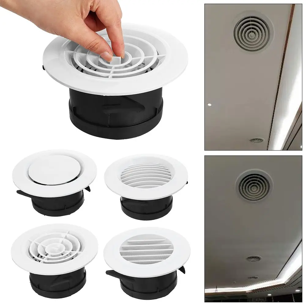 Adjustable Air Ventilation Cover Round Ducting Ceiling Wall Hole Abs Air Vent Grille Louver Kitchen Bath Air Outlet Fresh System