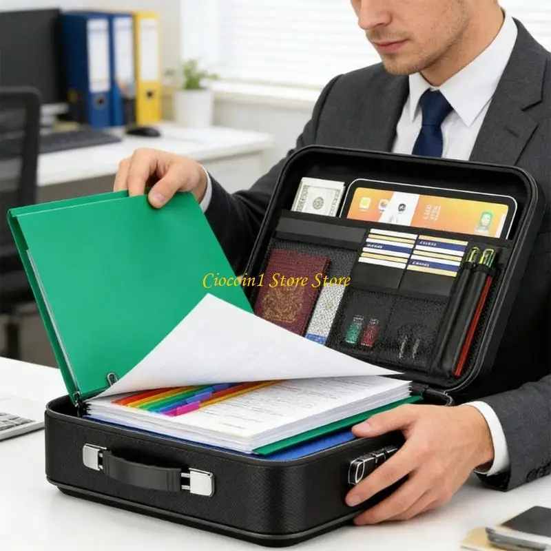 A3PC Thin Transportable File Planner Case Highlighting Flame and Water Resistance Ergonomic Carry Handle Plan