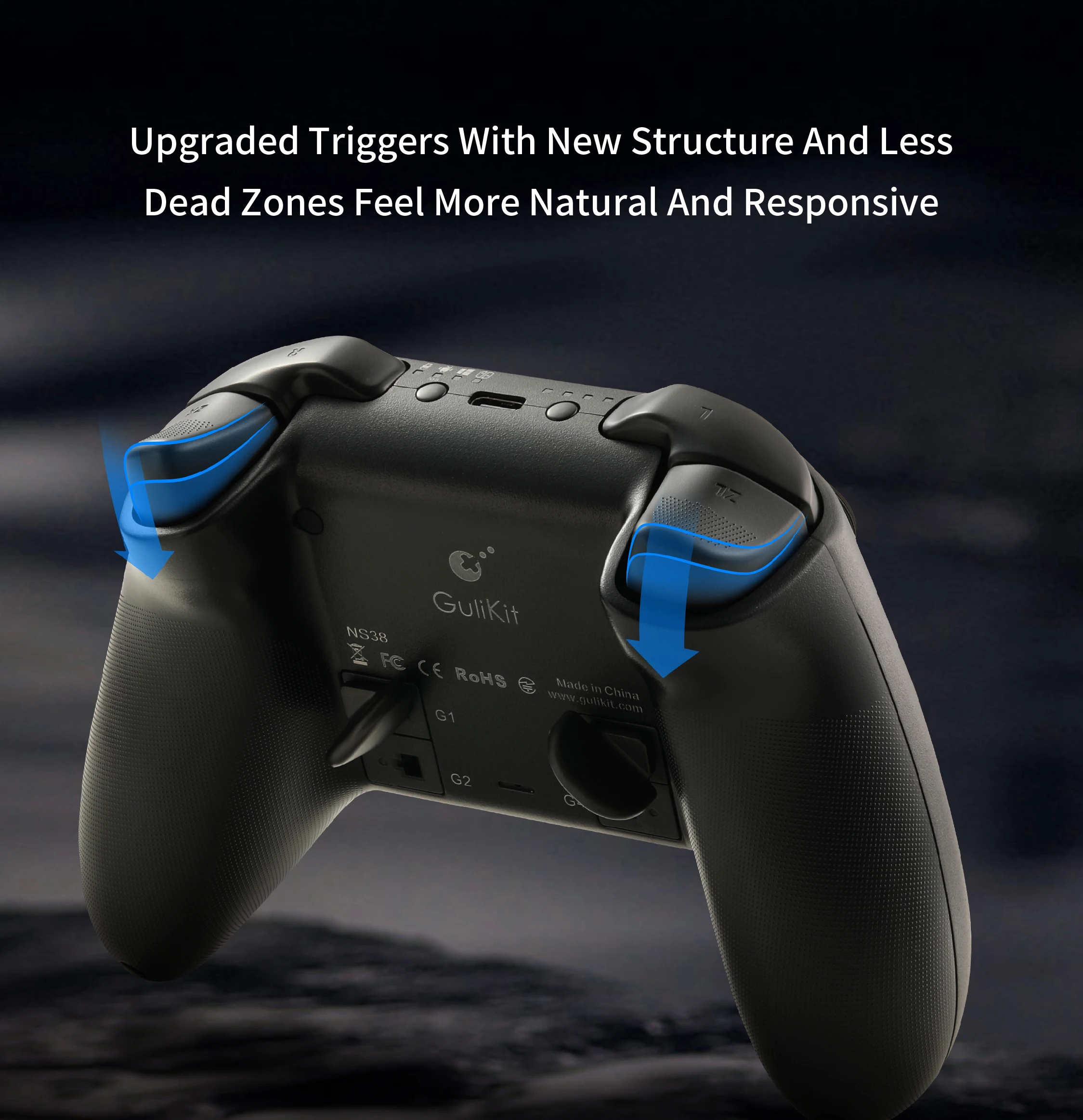 GuliKit KK3 Pro Controller mit Hall-Effekt-Joysticks und Auslöser KingKong 3 NS38 Gamepad für Windows Nintendo Switch Android iOS – Detail 11