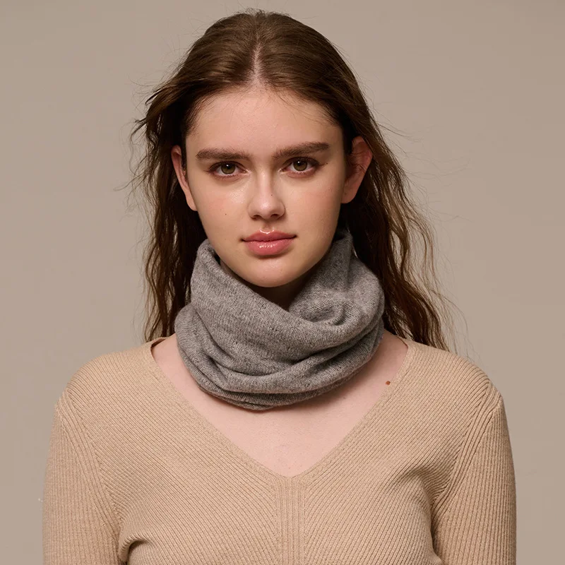Wool Blend Knitted Ring Scarf Elegant Neckerscarf Female Soft Warm Cashmere False Collar Neck Warmer Hairband Winter image 6