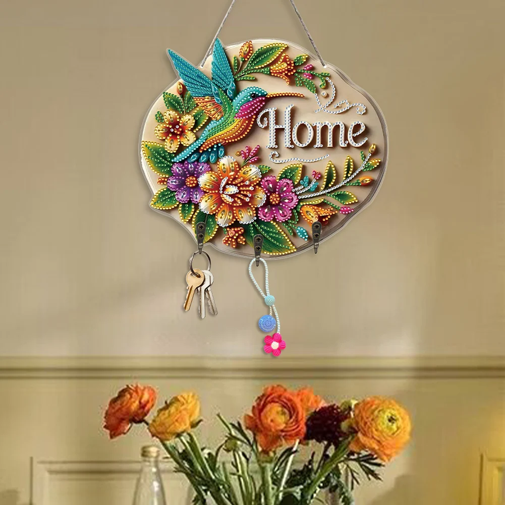 

Hummingbird Butterfly Diamond Art Hanging Hooks 3 Hooks DIY Diamond Painting Art Hooks Diamond Painting Hook Rail for Home Decor