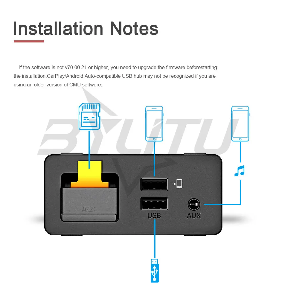 For Mazda USB Adapter Hub Apple CarPlay Android Auto connecting cable TK78-66-9U0C C922-V6-605A For mazda2 Mazda 3 CX3 2014-2019