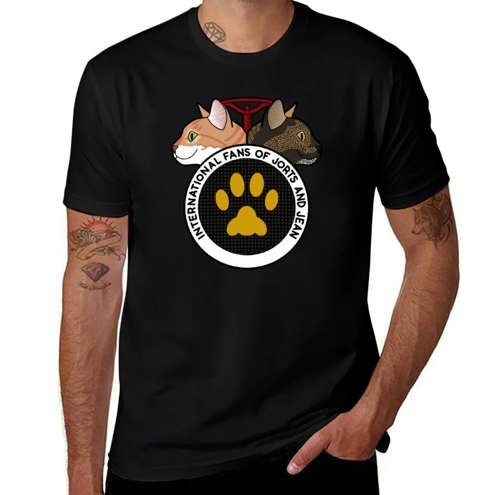 

International Fans of Jorts and Jean (by Jesse Irwin Art) T-Shirt vintage t shirts custom shirt Luxury man mens fashion