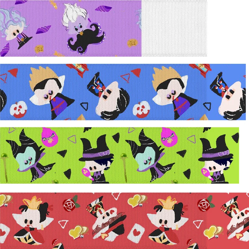 50yard roll cartoon print Jack and sally grosgrain ribbon DIY bow fabric R4846