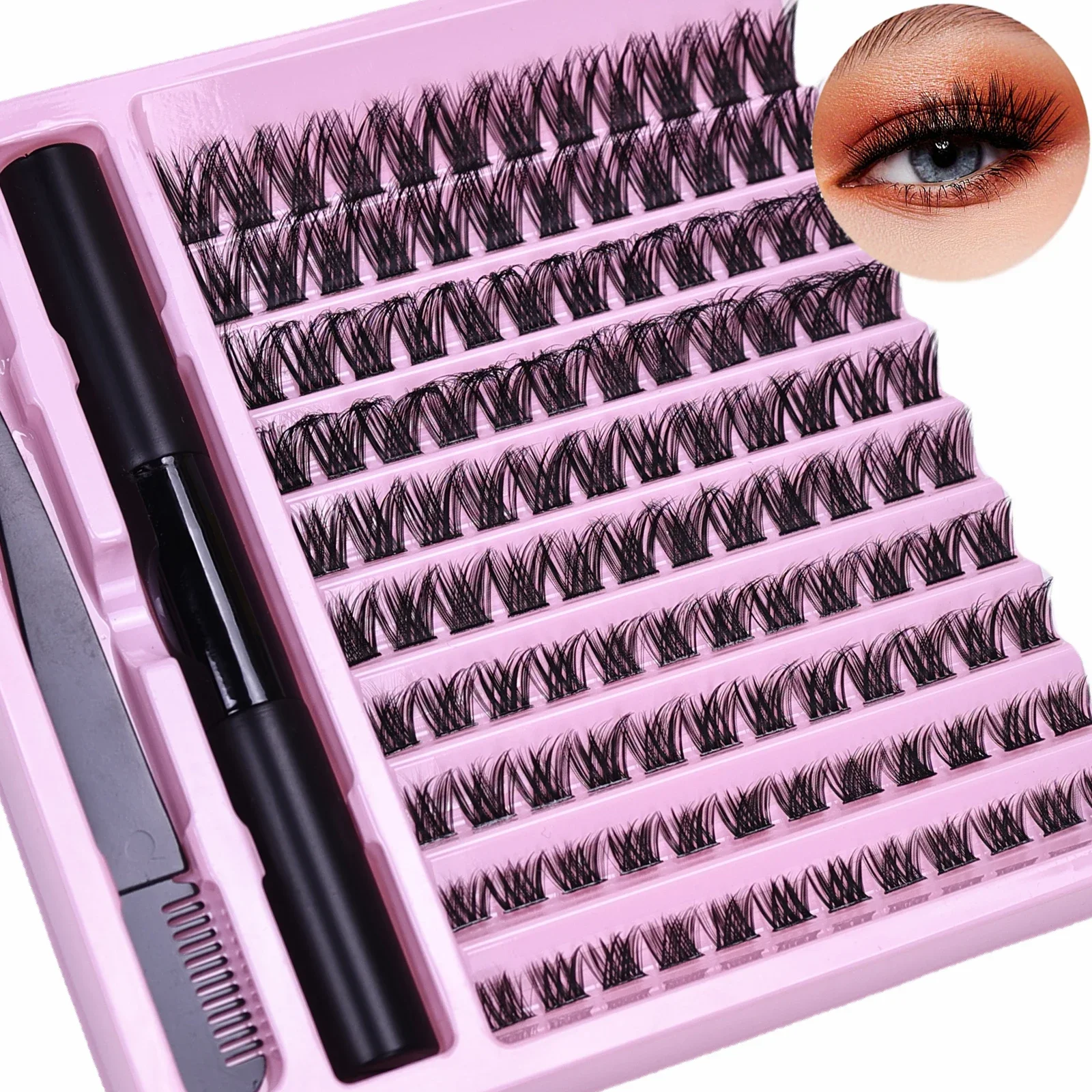 DIY Lash Extension Kit Lash Clusters With Bond Cluster Lashes Wispy D Curling False Eyelash Clusters With Tweezers