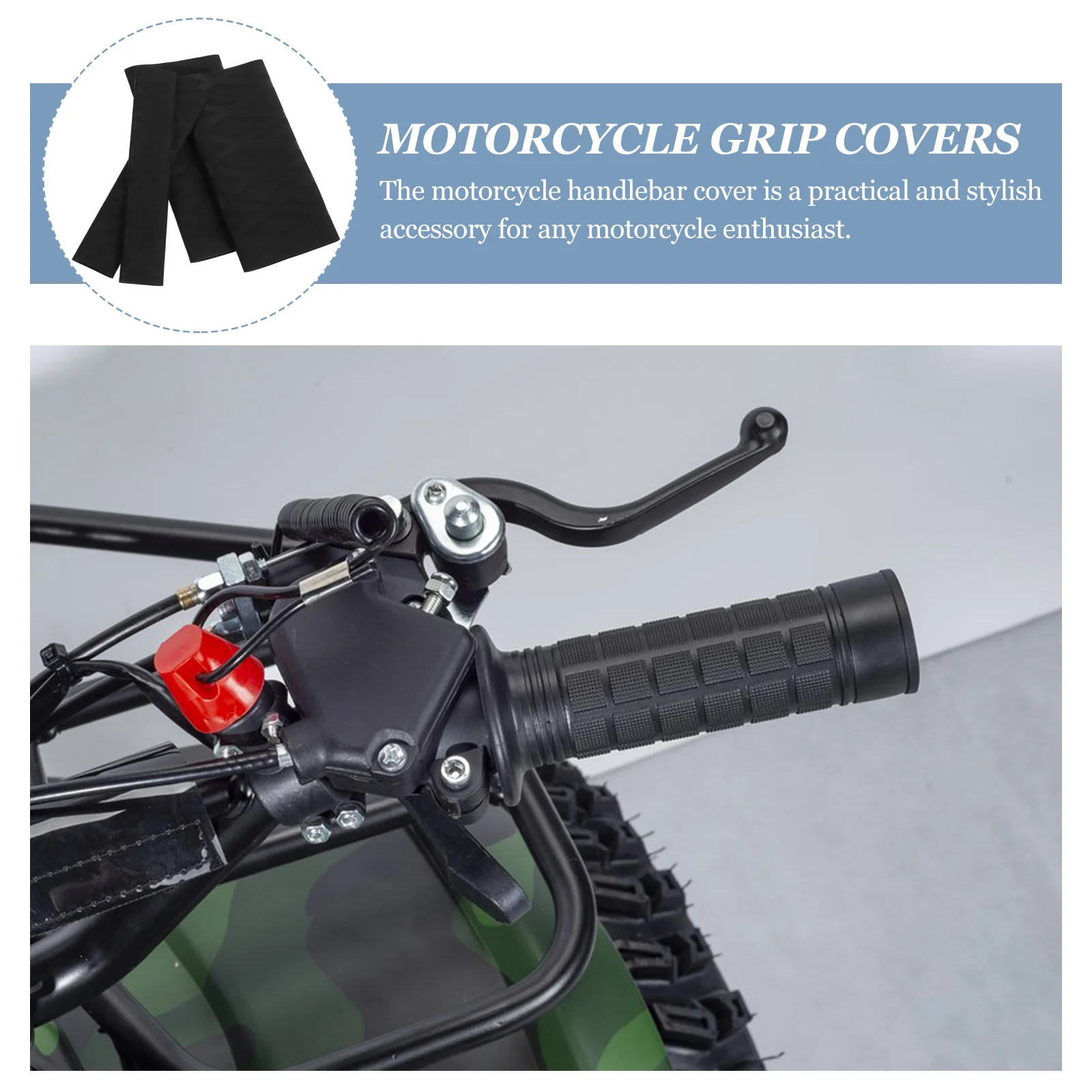 

2Pcs Anti-Slip Motorcycle Hand Grip Covers Heavy Duty Handlebar Protection Stylish Upgrade for All Bikes Motorcycle Supplies