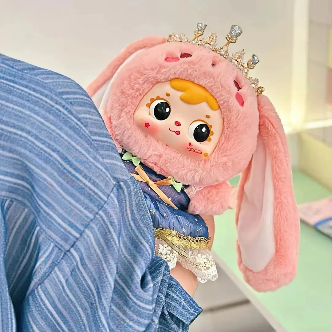 Samuel coroa coelho v5 400% grande boneca de pelúcia caixa cega com decoração coroa pode girar globo ocular crianças brinquedos na moda presente surpresa
