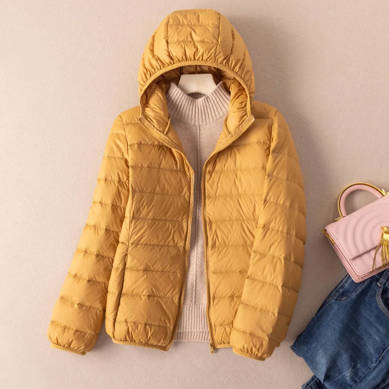 Women Autumn Down Jacket 2025 New Arrivals  90%  White Duck Down Ultra Light Fashion Hooded Keep Warm  Puffer Jacket