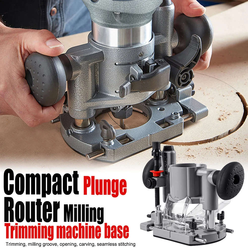 Compact Aluminum Plunge Router Bracket Milling Trimming Machine Base Trimming Milling Grooves Opening Carving Rack