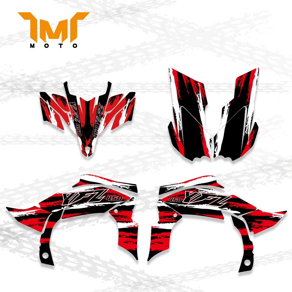 

TMT ATV Full Plastics Background Graphics Sticker Decal For Yamaha YFZ450R YFZ 450R 450 R 2009 2010 2011 2012