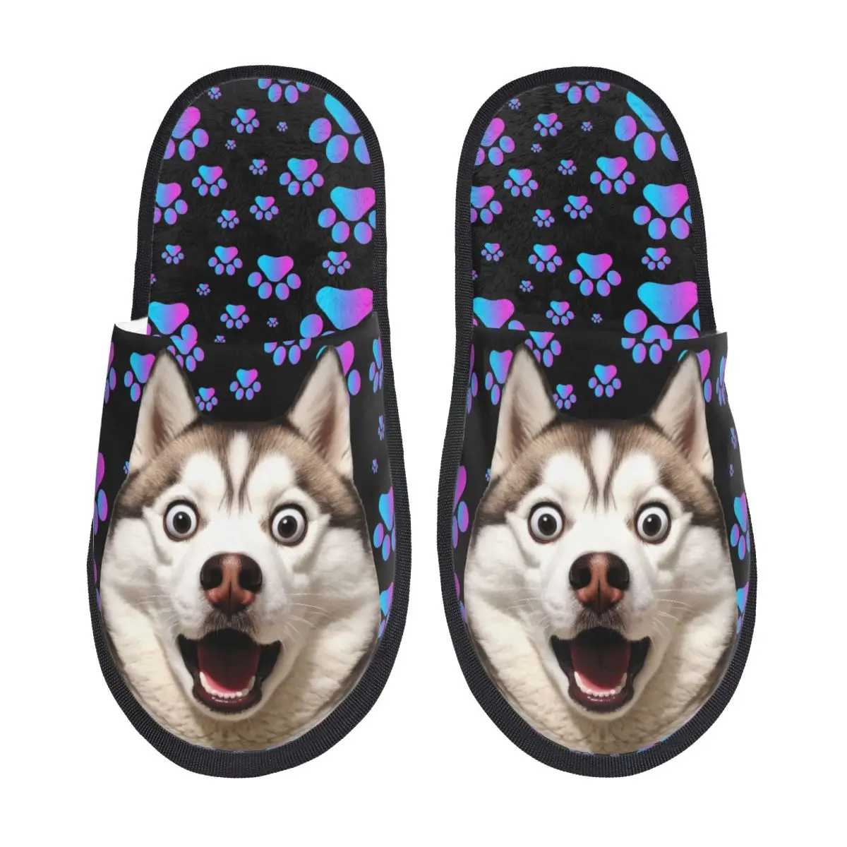 Custom Your Dogs Cats Face Meme Guest Slippers for Bedroom Women Animal Lovers House Slipper