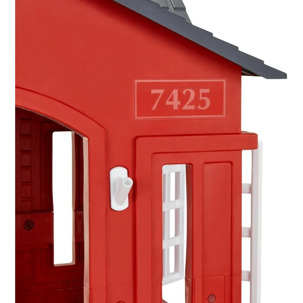 Cape Cottage Playhouse with Working Door, Windows, and Shutters - Red| For Kids 2-6 Years Old