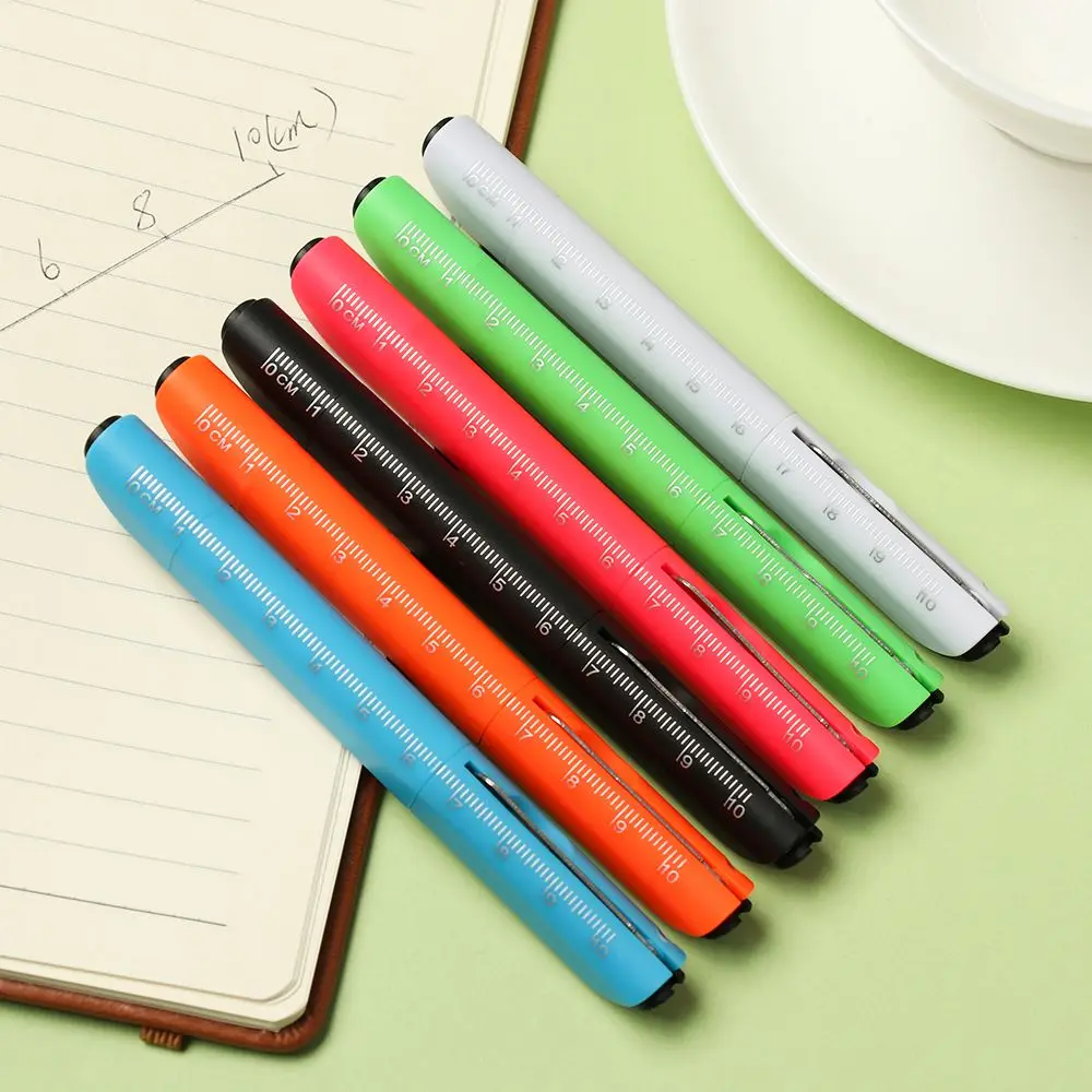 Portable Stationery School Office Supplies Ballpoint Pen Signature Ballpen Multifunction Ruler