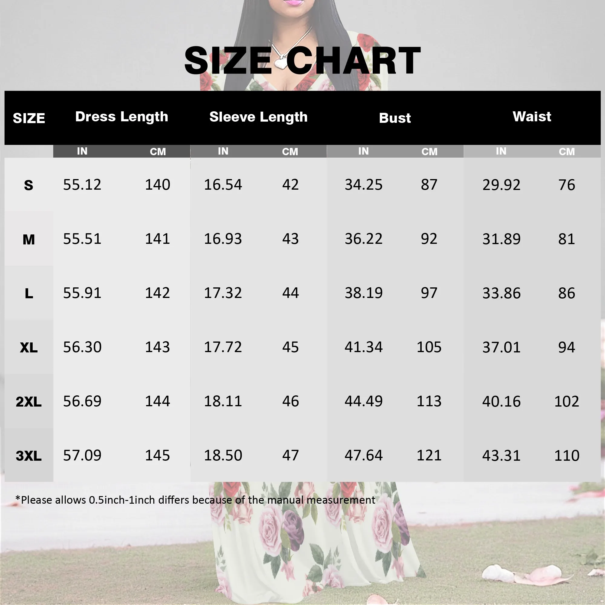 Mehrfarbiges Wickel-Maxikleid mit Rosenmuster, Übergröße, elegantes Frühlings-Hochzeitsgast-Partykleid