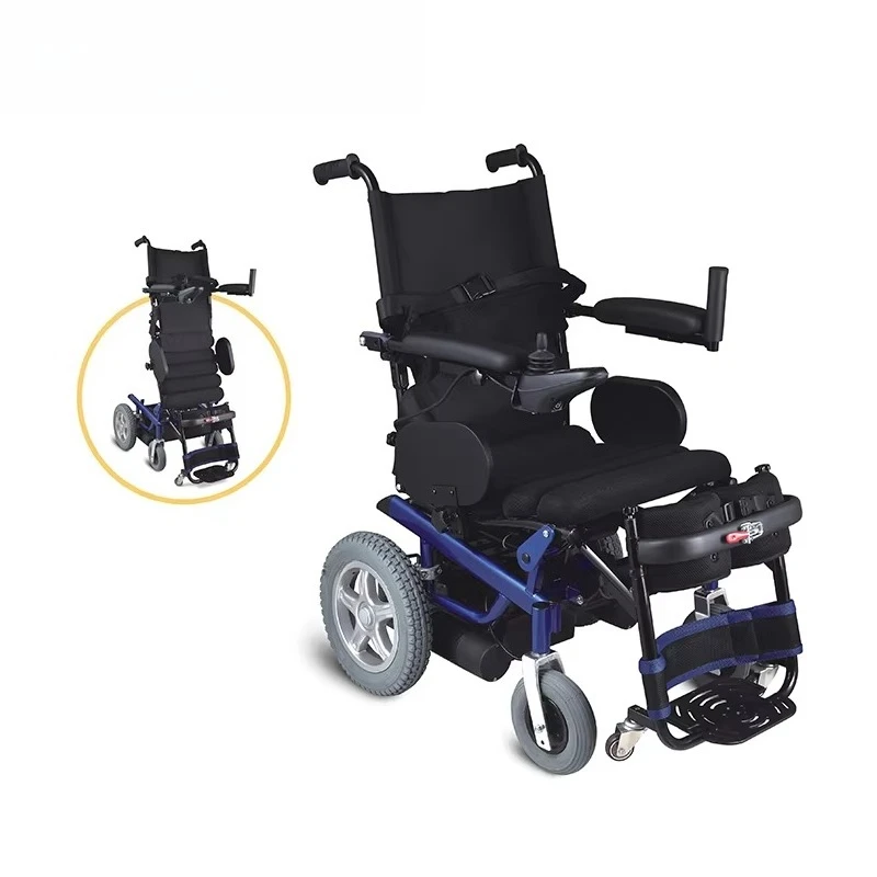 Seat Wheelchair with Rubber Wheel Topmedi Steel Stand up Electric Power Lift up