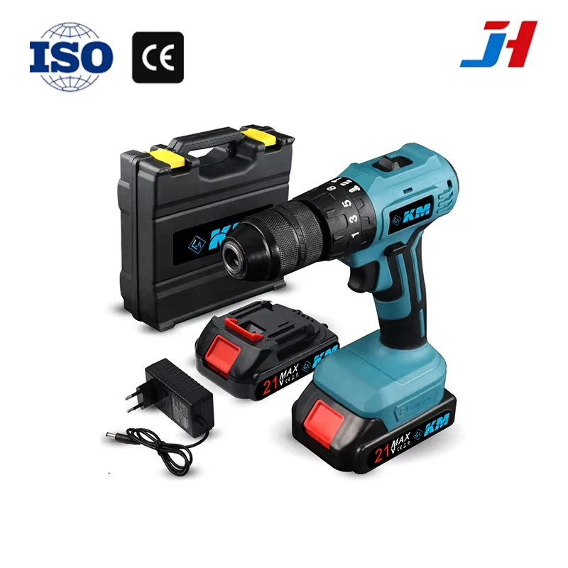 

JH 3 in 1 Cordless Power Drill 21V MAX Home Rechargeable Electric Impact Drill 25 Torque Setting with 2 Variable Speed