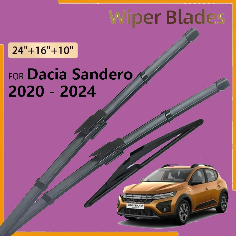 

Front Rear Wiper Blades For Dacia Sandero 3 Logan III 2020 - 2024 2023 2022 2021 Windshield Windscreen Window Brushes Accessorie