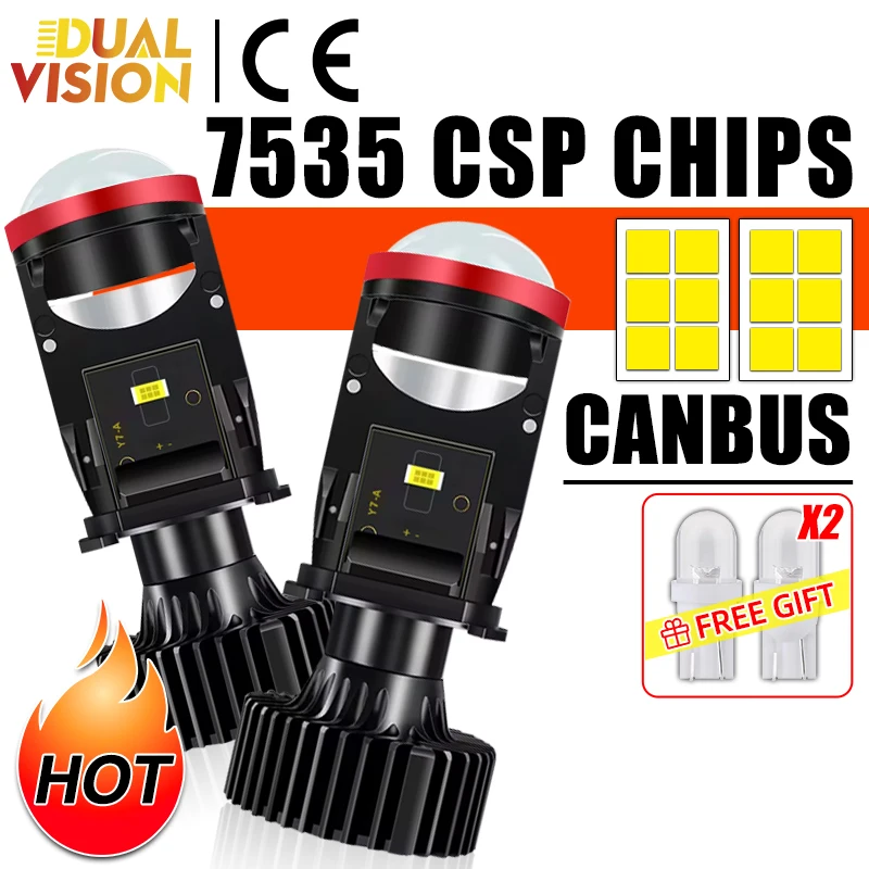 

Dualvision 800W Bi LED H4 Projector Lens Mini Car Bulb H4 Canbus Auto Motorcycle Mini Projector Dual High Low Beam LHD Plug&Play