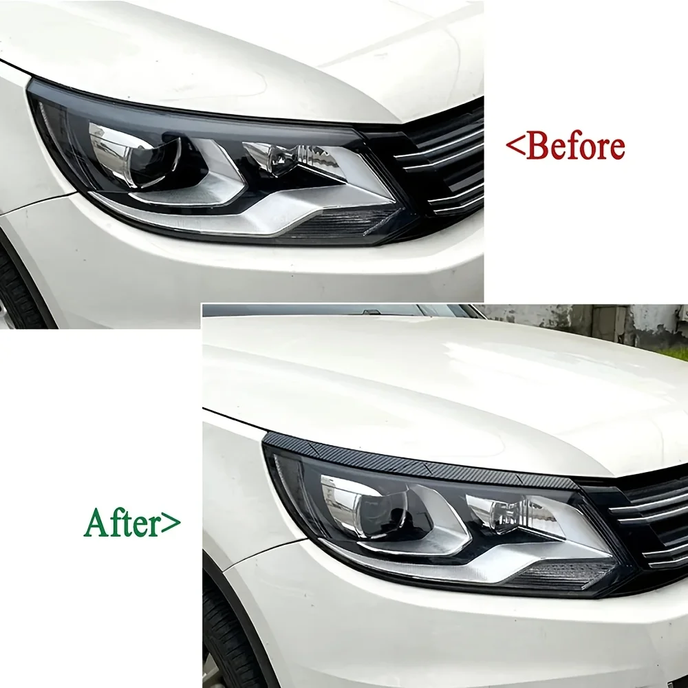 Auto-Frontscheinwerfer-Augenbrauen für Volkswagen Tiguan MK1 2011-2016, Augenlidabdeckung, Zierleisten, Karosserie-Kits, Autozubehör – Detail 6