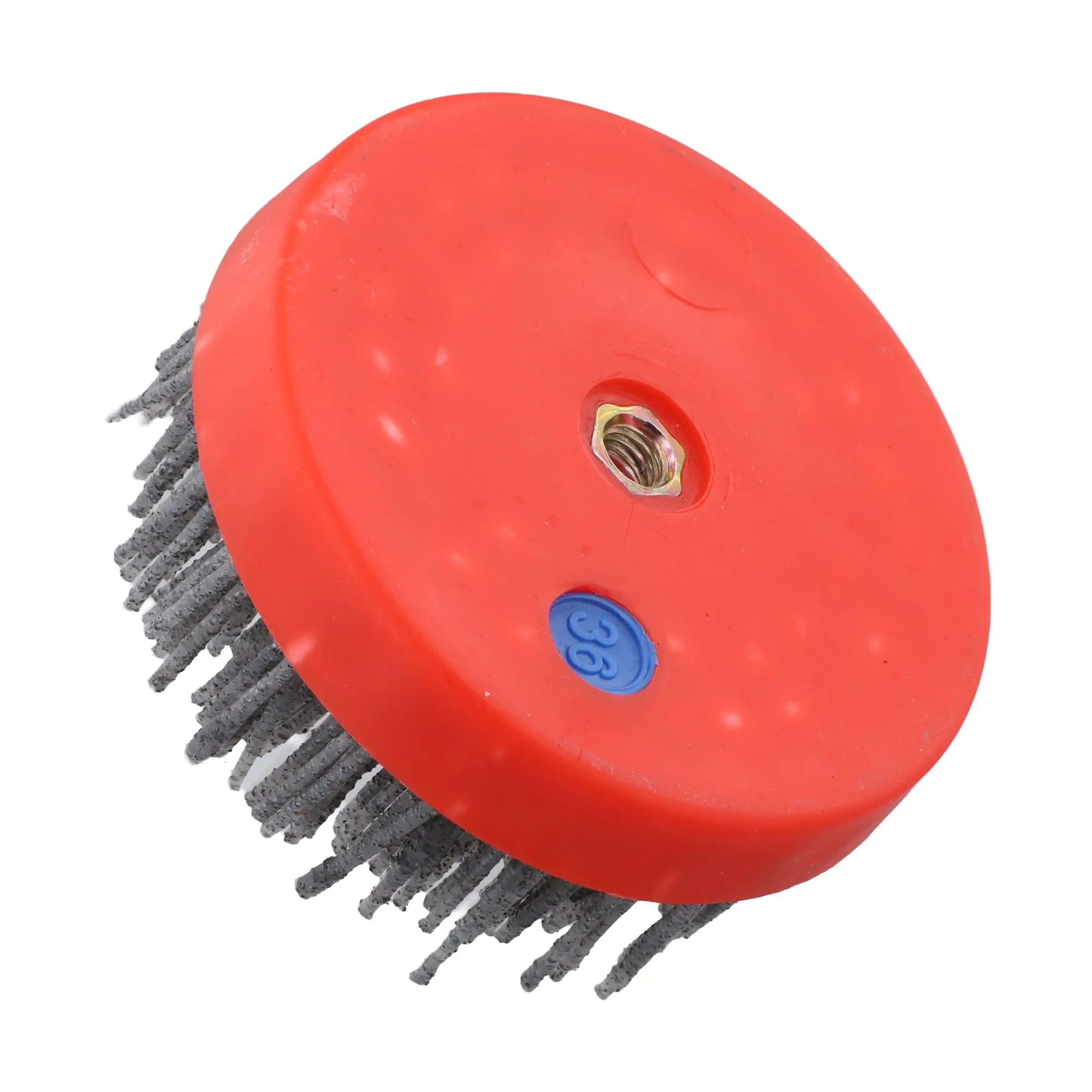 Antique Abrasive Brush 4 Inch Circular for Polishing Granite Marble and Concrete Equipped with M10 Thread Back Up Attachment