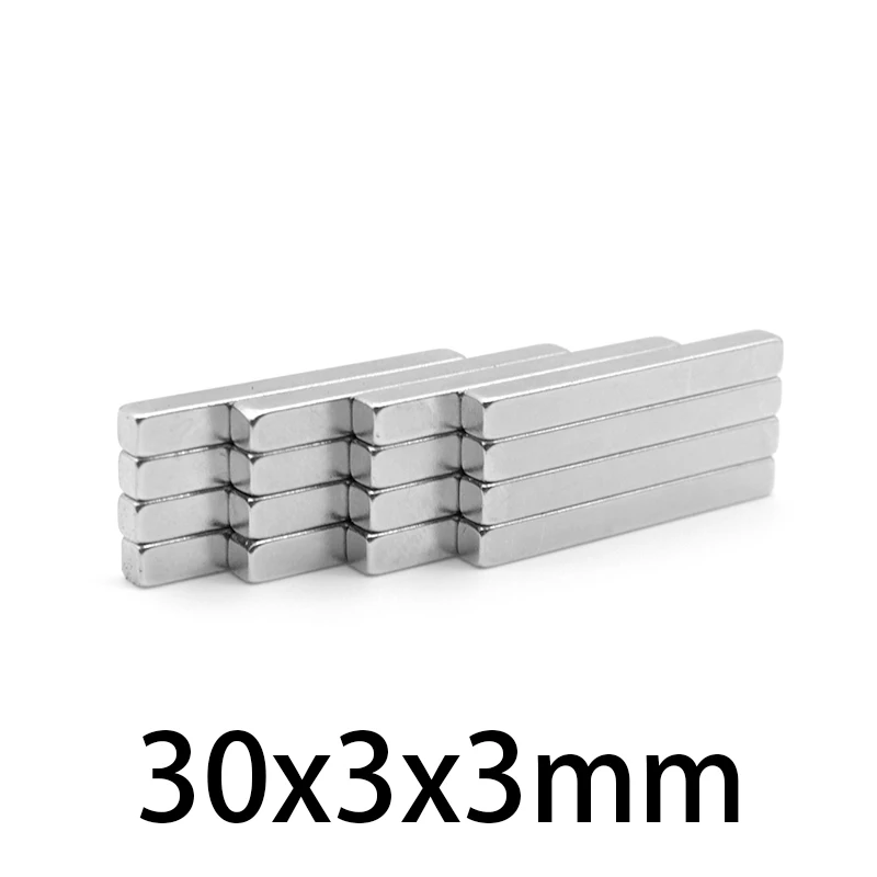 30x3x3mm Super Strong Neodymium Rectangle Block Magnets 30mm x 3mm x 3mm N35 Rare Earth Ndfeb Magnet 30*3*3mm
