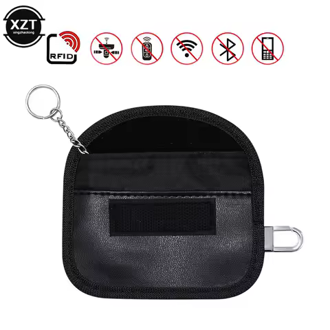 Car Fob Signal lock Blocker RFID Signal Blocking Bag Mini PU Case Wallet For Keyless Car Keys Radiation Protection Cell Phone