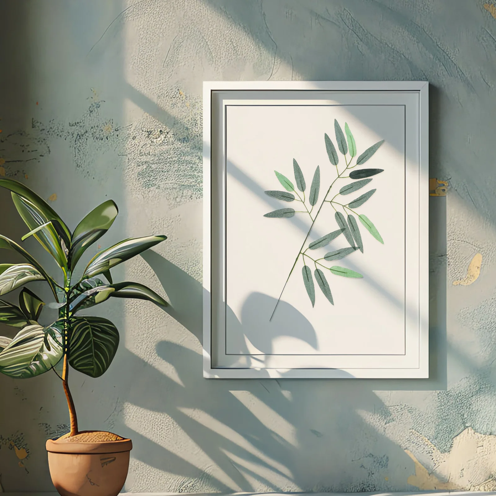 50 قطعة أوراق الخيزران الاصطناعية الخضراء النباتات وهمية للمنزل حديقة مكتب الزفاف ديكور نابض بالحياة فو ينبع جدار الباب تصاعد #4