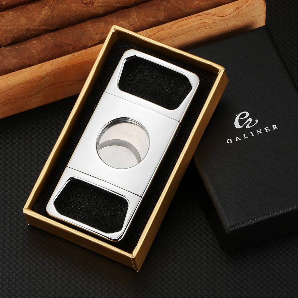 Galiner Metal Sharp Edge Cigar Cutting Tool Portable Indoor Ourdoor Smoking Accessory Cigar Cutter Guillotine Tobacco Cutters