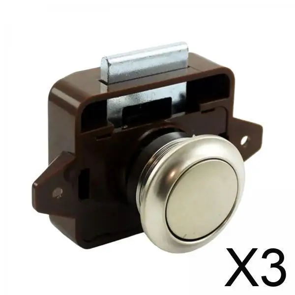 

Motorhome Cabinet Lock Keyless Push Button Latch Easy Install Drawer Cupboard Catch for Camper Van Yacht