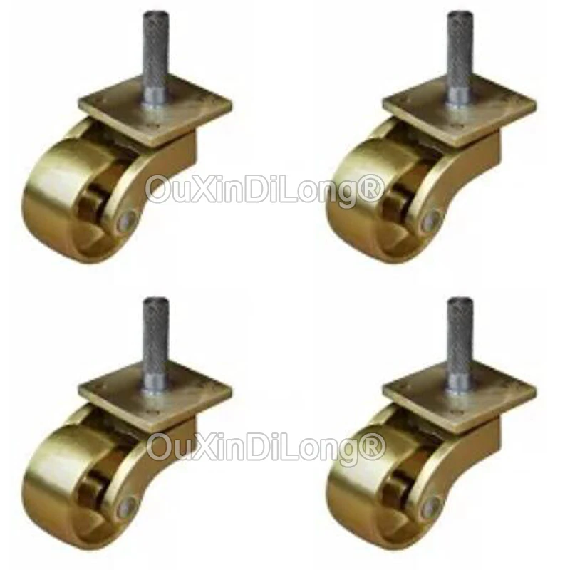 

4PCS 1.25Inch Universal Brass Caster Stem 360 Degree Rotation Heavy Wheels Movable for Trunk Box Furniture Sofa Trolley GF1206