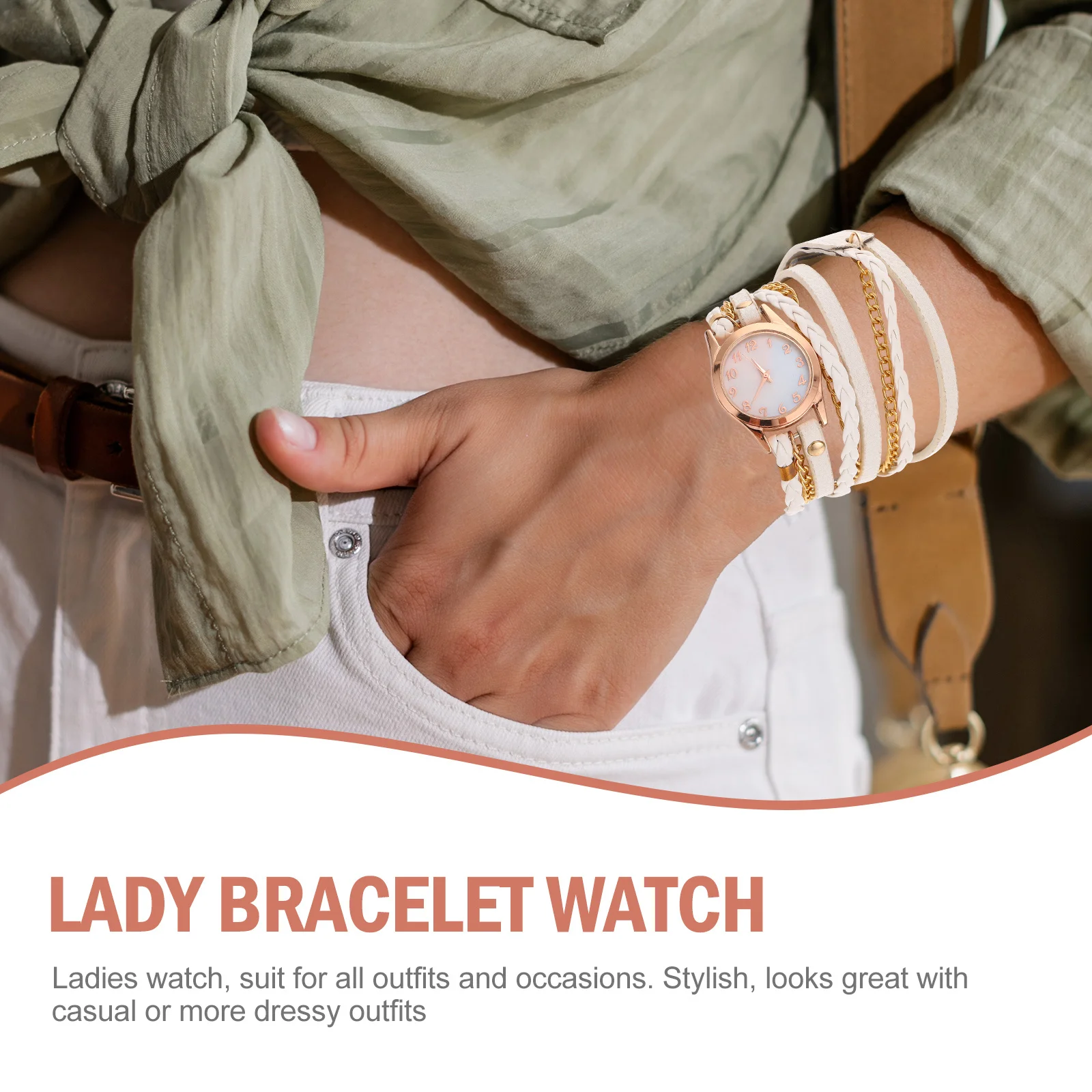 

Women'S Quartz Watch Simple Delicate Design Fashion Dial Lightweight Lady Bracelet Watch For Daily Party Outdoor Activities