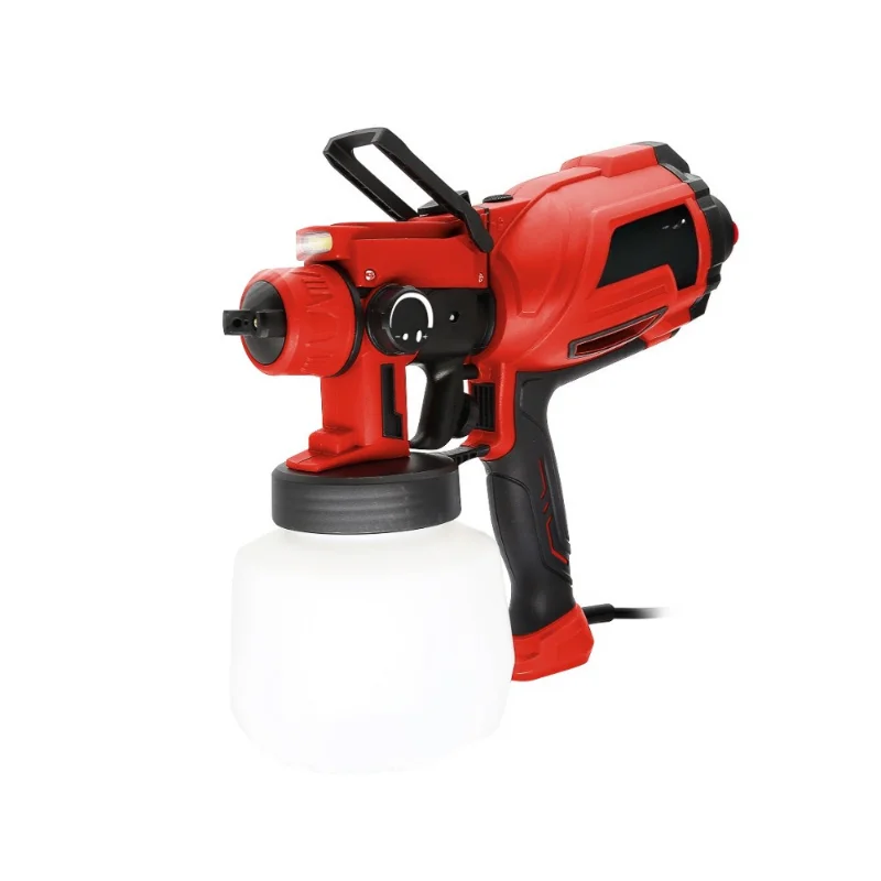 

Adjustable electric paint spray gun with LED light