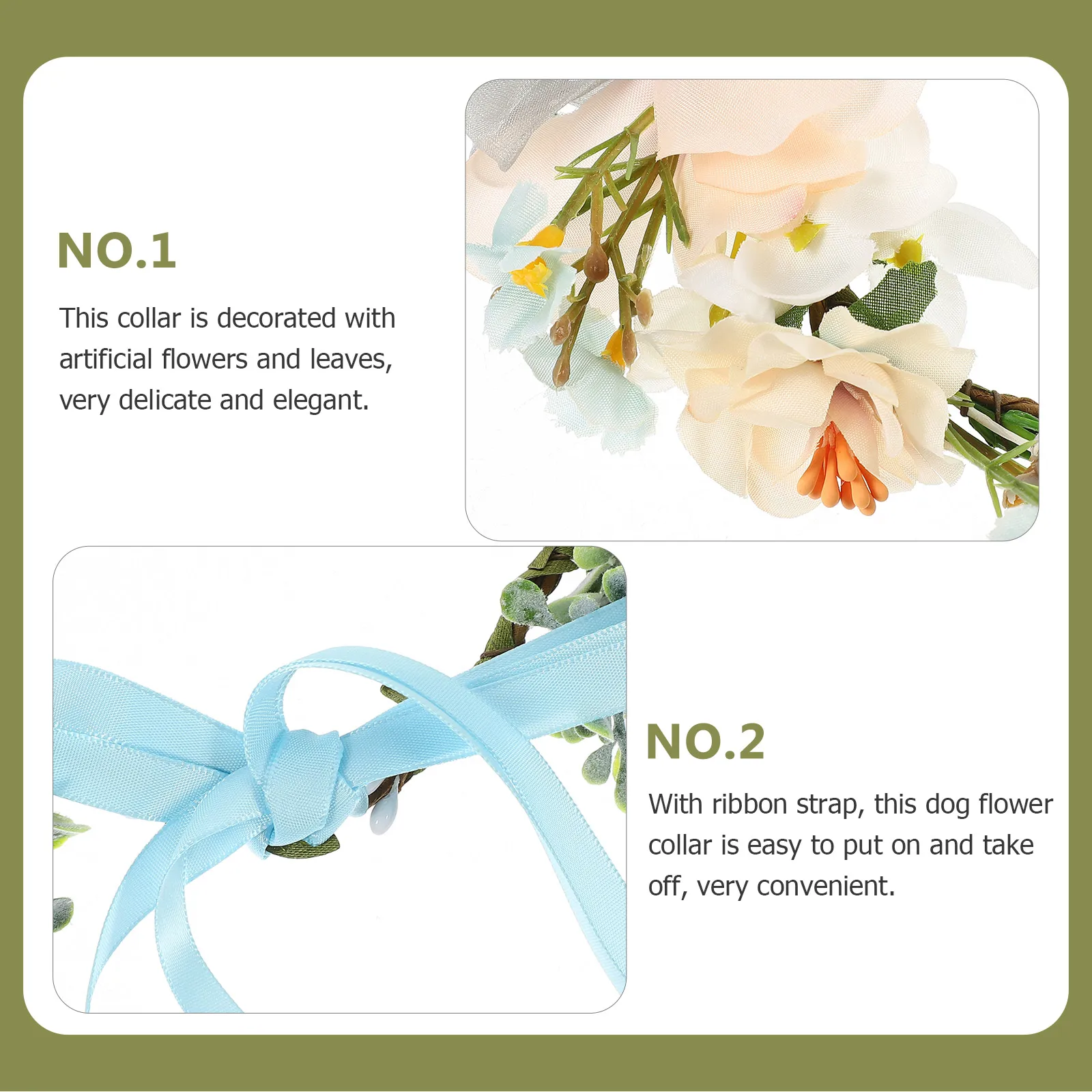 

Wedding Flower Dog Floral Crown Adjustable Ribbon Pet Photo Prop Dog Wedding Flower Collar Decoration Accessories