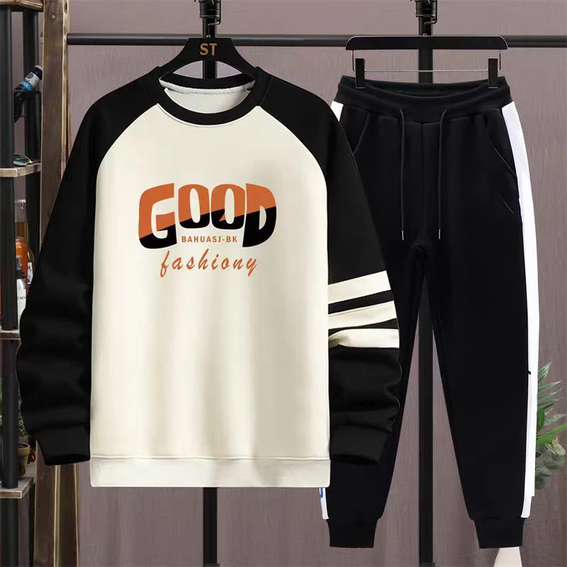 

2025-26 Autumn/Winter New Y2K Sports Set 3D Printed Round Neck Casual Men's Fashion Sports Two Piece Set