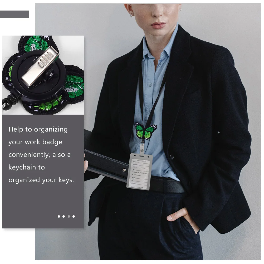 

4Pcs Compact Retractable Badge Holders Id Tag Clips for Employees Doctors Nurses Pharmacy Technician Gifts Badge Holders