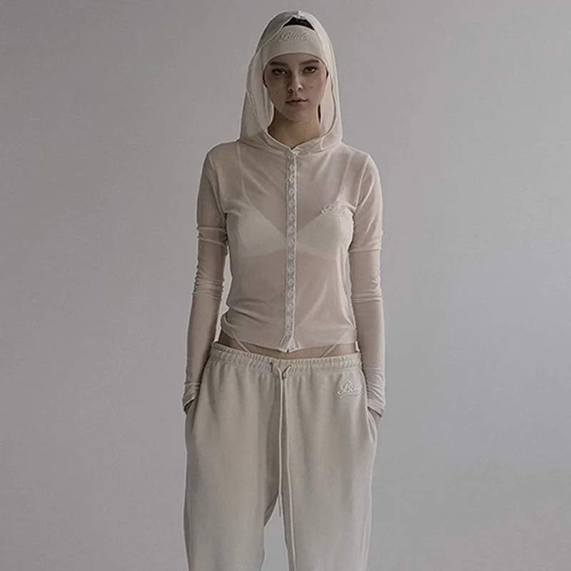 

Модная женская солнцезащитная одежда с капюшоном и буквенным принтом, модная свободная открытая летняя футболка для горячих девушек в американском стиле